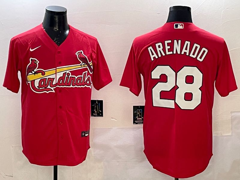 Men St.Louis Cardinals #28 Arenado Red Game 2025 Nike MLB Jersey style 1->ncaa teams->NCAA Jersey